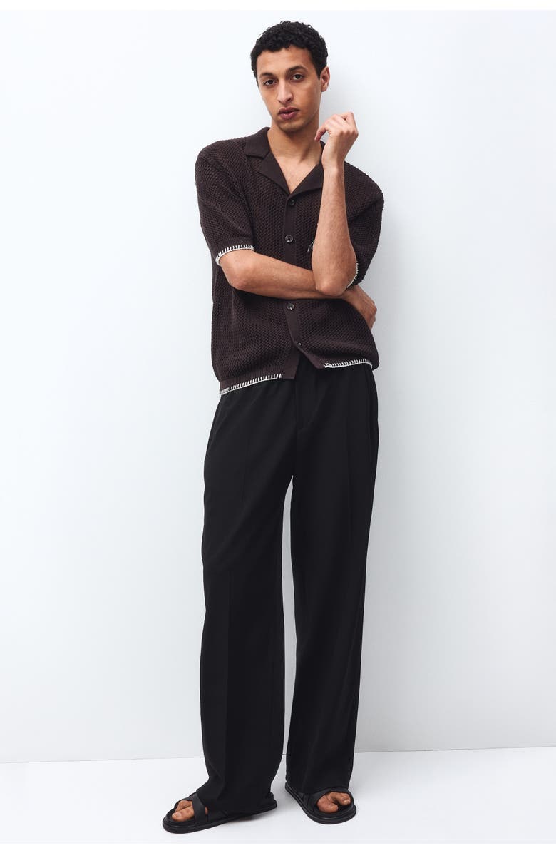 H&M Loose Fit Trousers, Alternate, color, Black