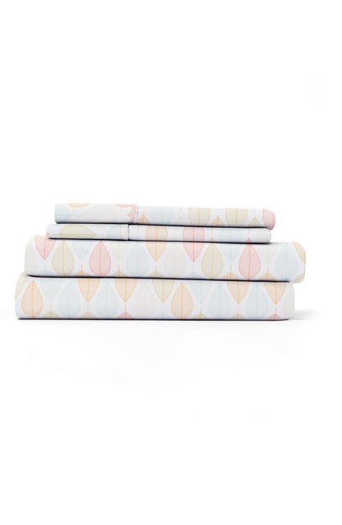 HOME SPUN Premium Ultra Soft Fall Foliage Pattern 4-Piece Bed Sheet Set