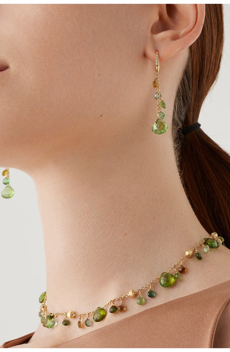 Marco Bicego Paradise Tourmaline Drop Earrings, Alternate, color,