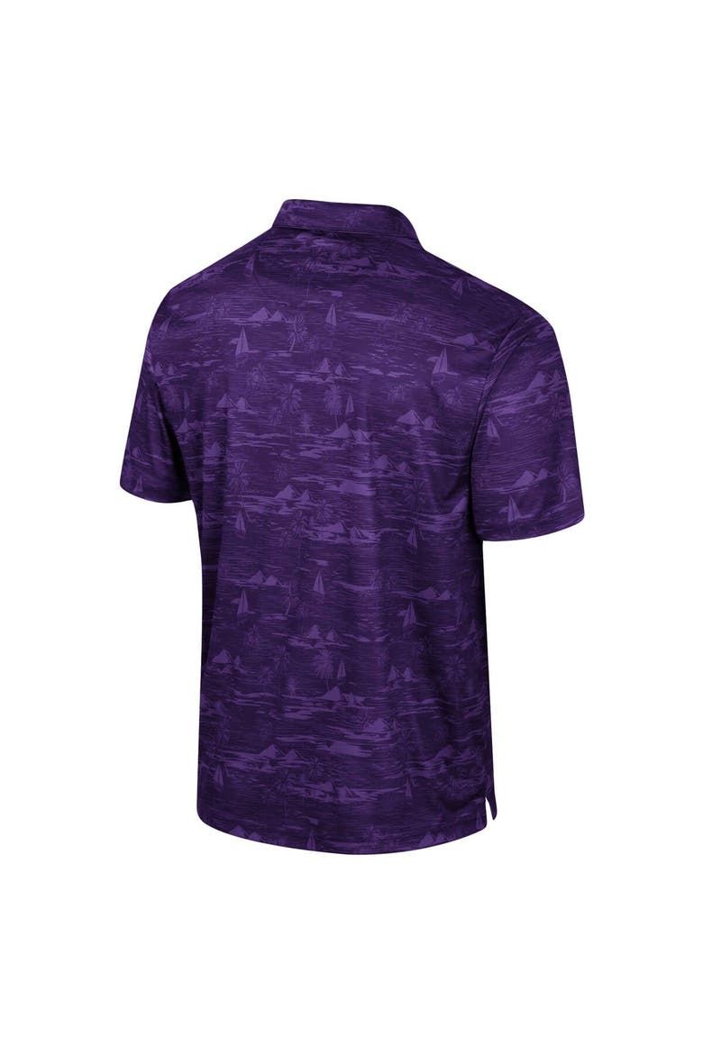 Men's Colosseum Purple Kansas State Wildcats Daly Print Polo, Alternate, color, Purple