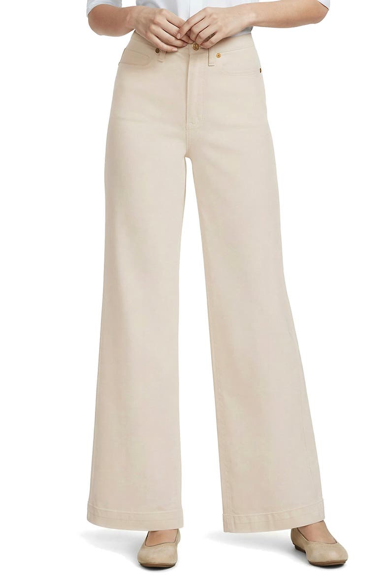 High Rise Wide Leg Denim Jeans, Alternate, color, Natural