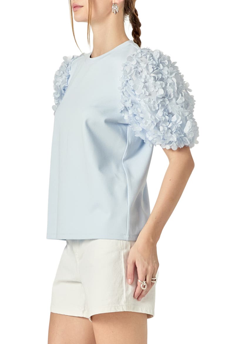 Flower Mixed Media Top, Alternate, color, POWDER BLUE