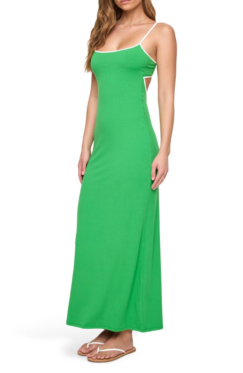 LSPACE Jordana Rib Cover-Up Maxi Dress, Alternate, color, Clover/ Cream