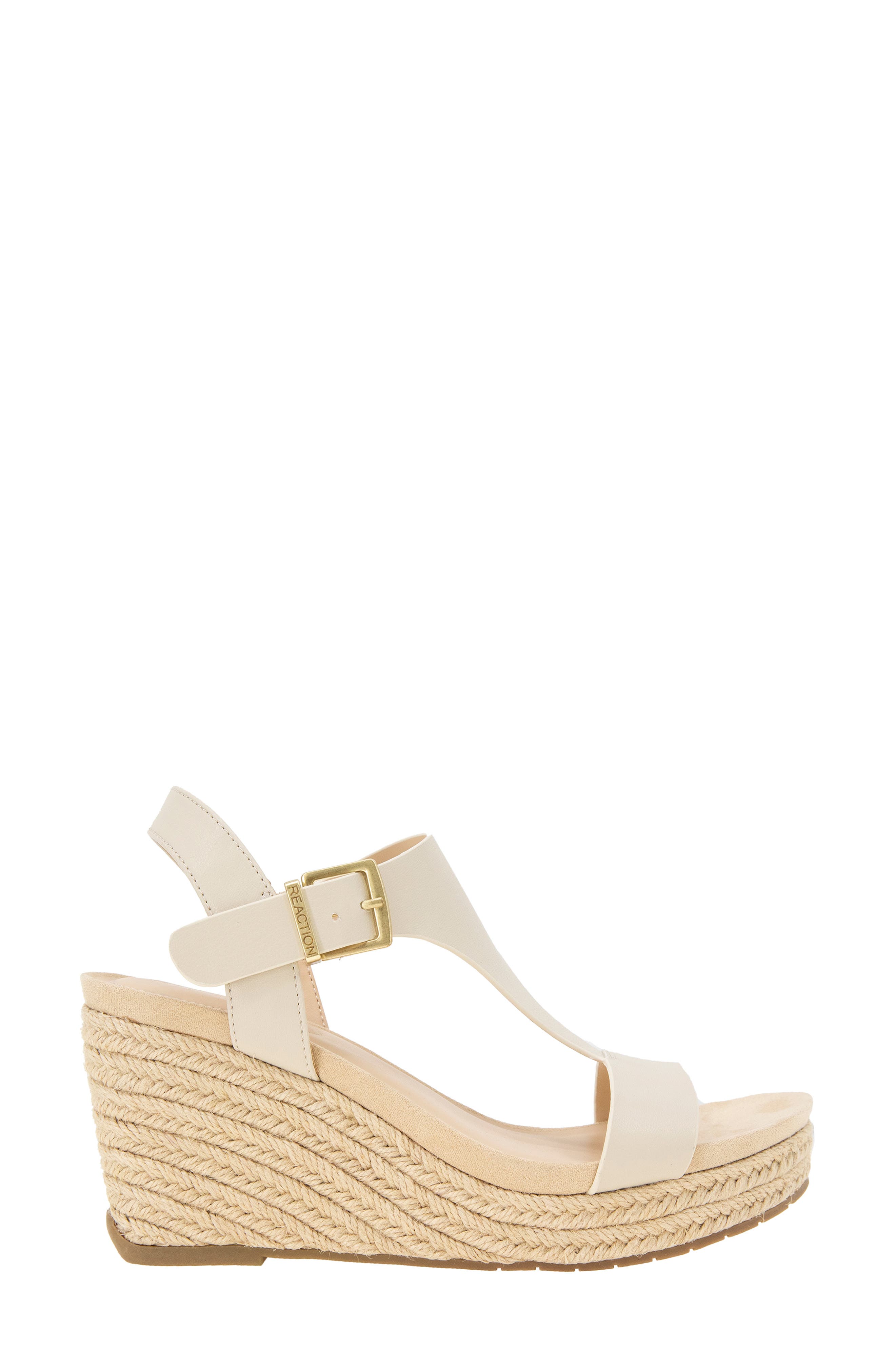 Reaction Kenneth Cole Card Platform Wedge Sandal, Alternate, color, Ecru