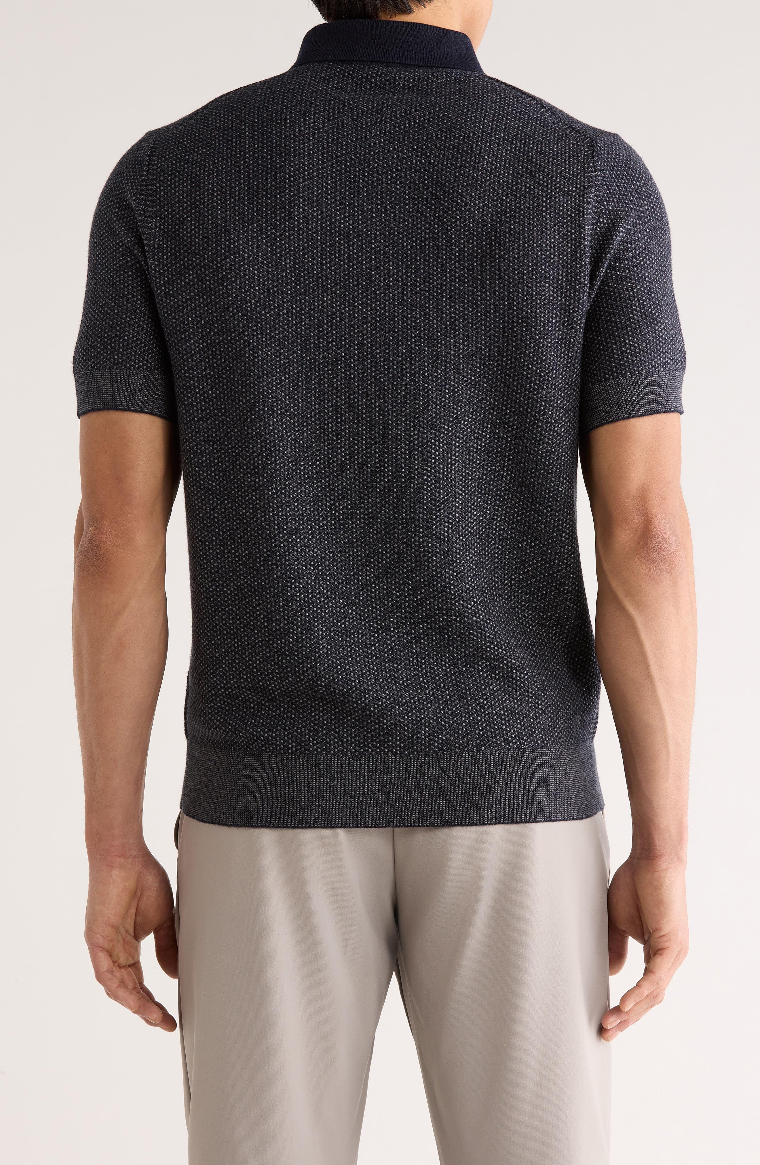 Geometric Jacquard Polo Sweater - image 2