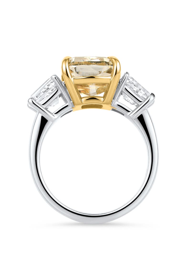 Certified Platinum & Gold Intense 5.50Ct Cushion Diamond Engagement Ring, Alternate, color, Platinum