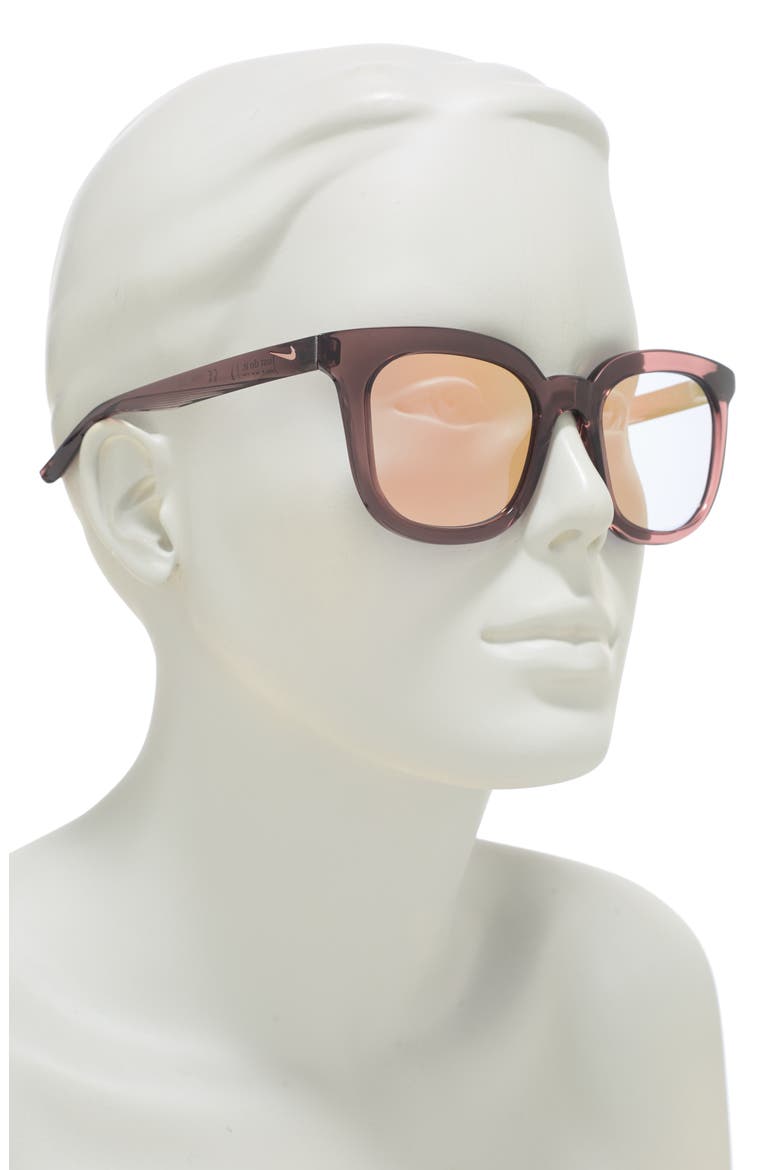 Myriad 52mm Mirrored Square Sunglasses, Alternate, color, SMOKEY MAUVE/BROWN/GOLD