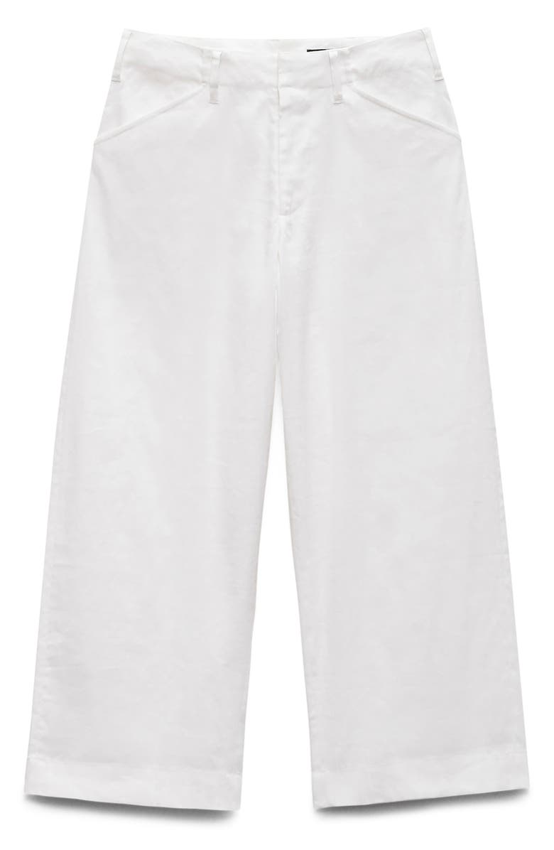 rag & bone Banks Linen Blend Crop Straight Leg Pants, Alternate, color, White