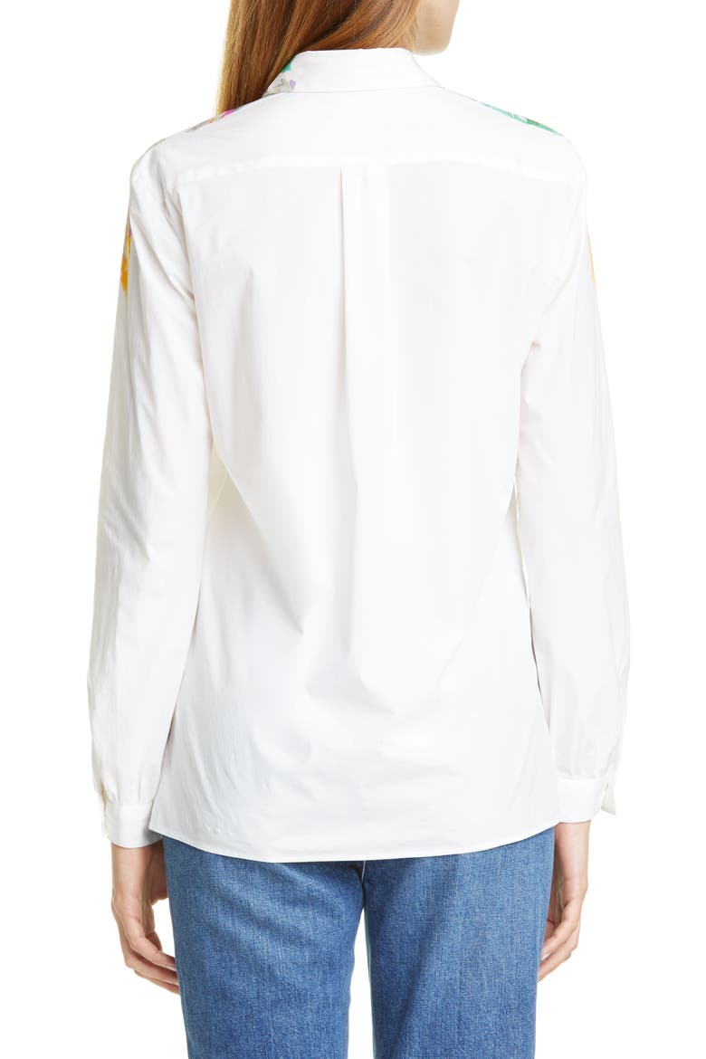 Pop Floral Print Shirt, Alternate, color, WHITE
