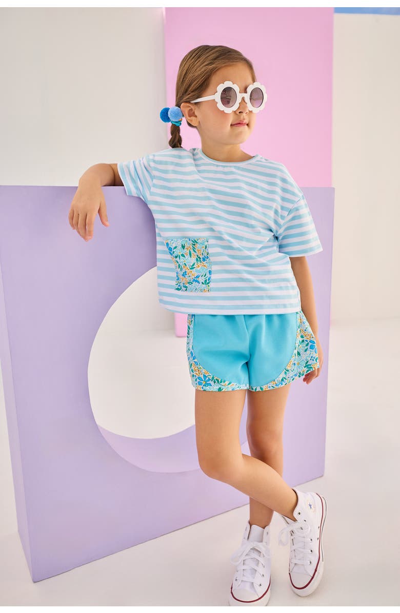BISBY Kids' Boxy Stripe Tee, Alternate, color, Frangipani Blue