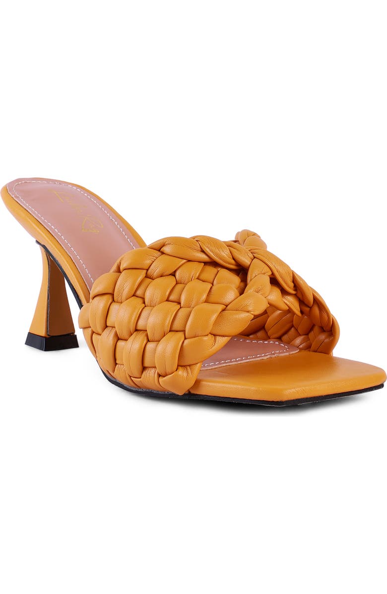 LONDON RAG Celie Woven Heeled Sandal, Main, color, Yellow