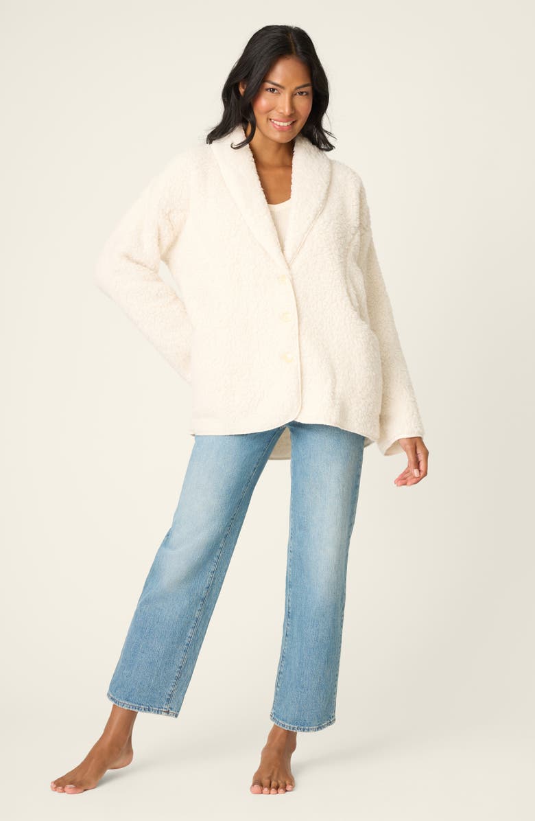 PJ Salvage High Pile Fleece Cardigan, Alternate, color, Natural