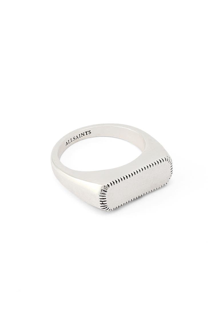 Smooth Rectangular Signet Ring, Alternate, color, WARM SILVER