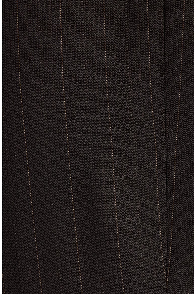 Pinstriped Single Button Jacket, Alternate, color, MARRON/ BEIGE
