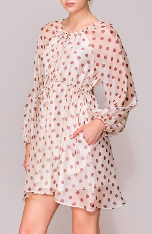 Melloday Long Sleeve Front Tie Minidress