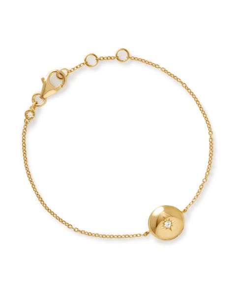 Gold Biography Chain Locket Bracelet