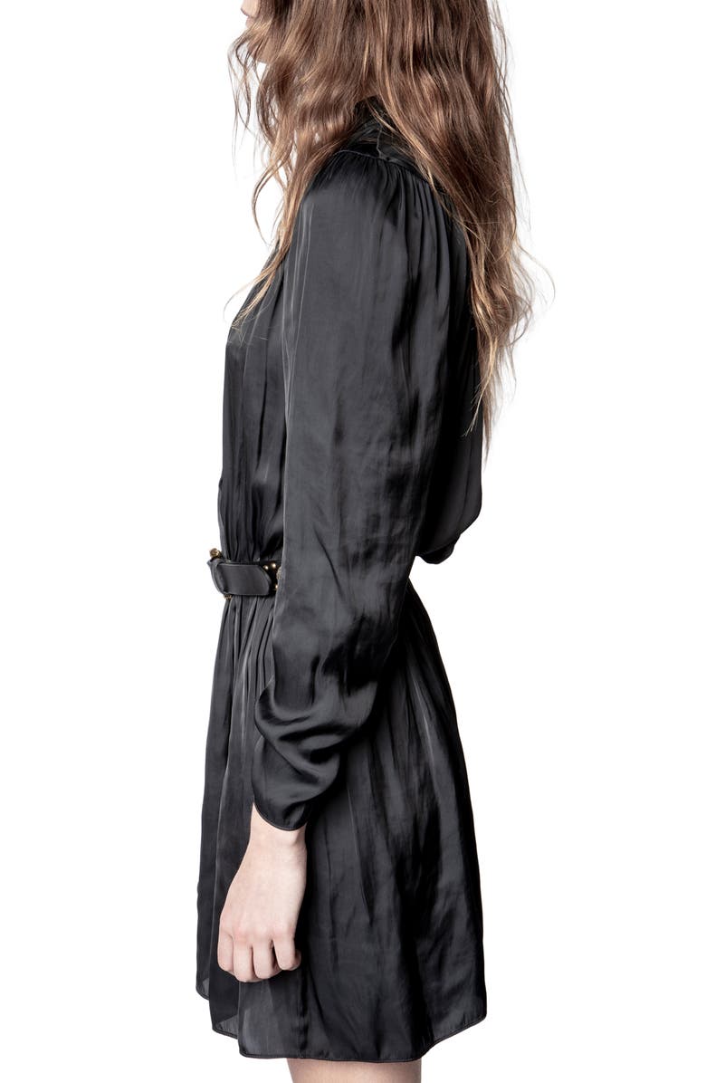 Zadig & Voltaire Reveal Long Sleeve Satin Minidress, Alternate, color, 