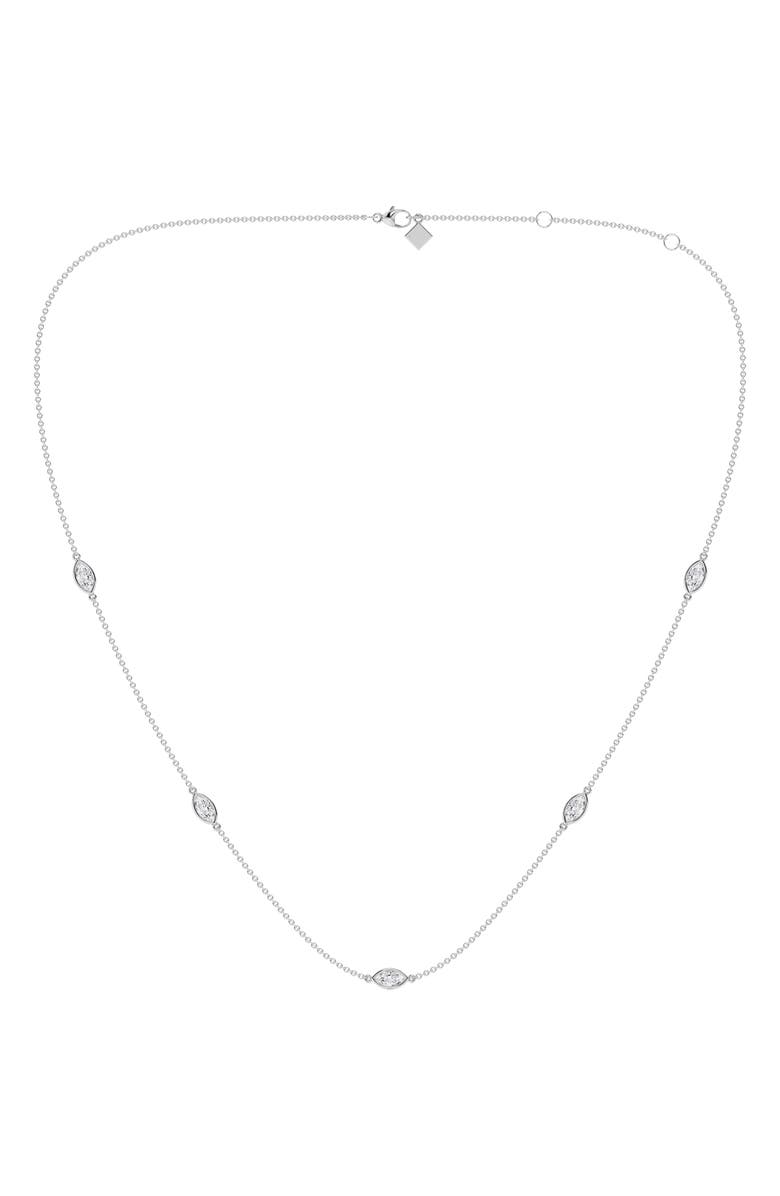 Everyday By HauteCarat Marquise Cut Lab Grown Diamond Station Necklace, Main, color, 