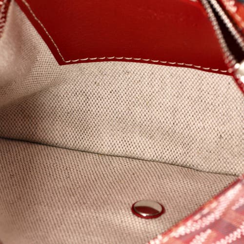 Pre-owned Goyard Goyard Plumet Clutch Wallet Coated Canvas In Red
