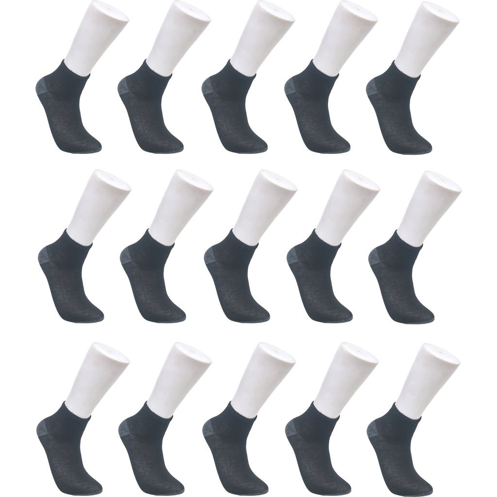 Ed Hardy Basic Flat Quarter Sock 15-pack In Black