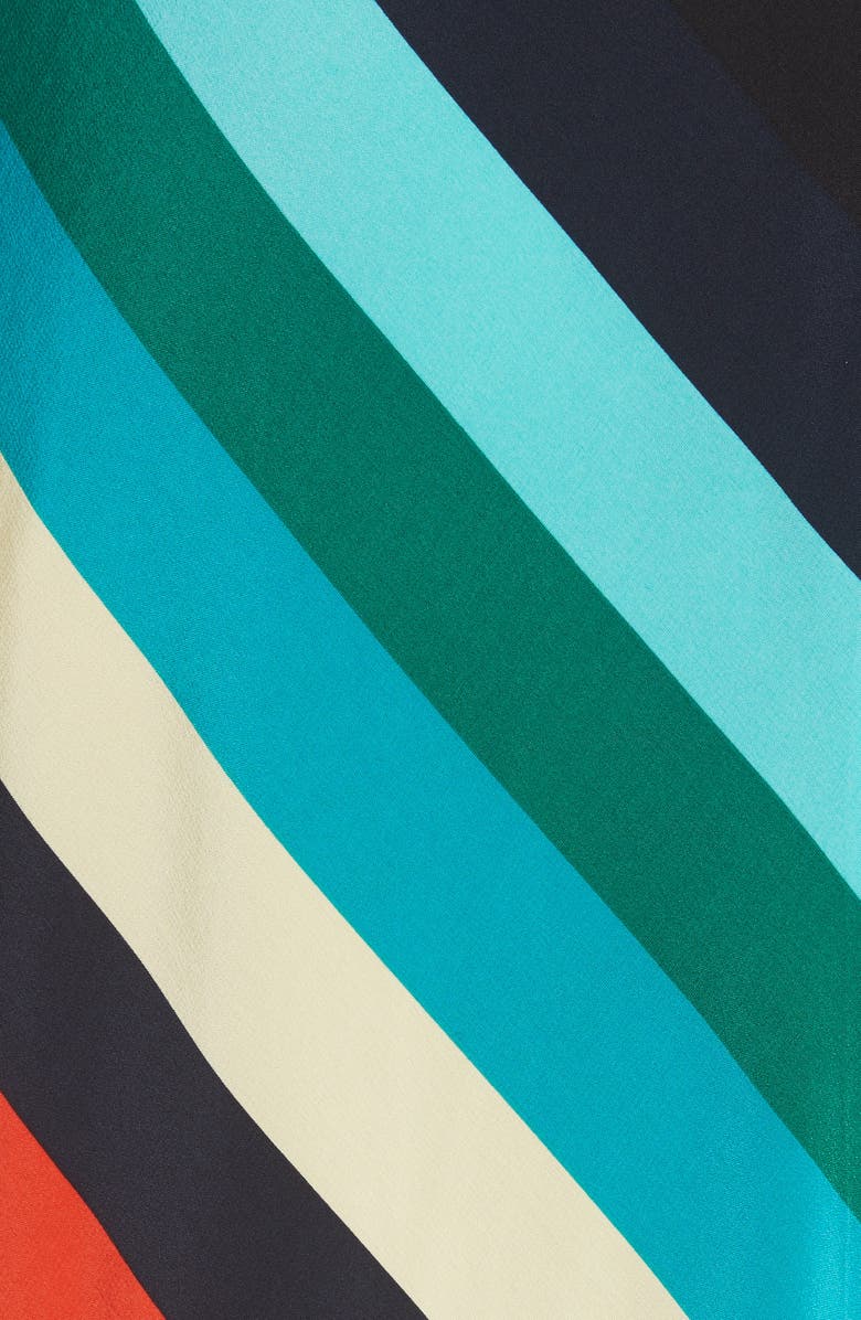 DVF Diane von Furstenberg Stripe Silk Wrap Midi Dress, Alternate, color,