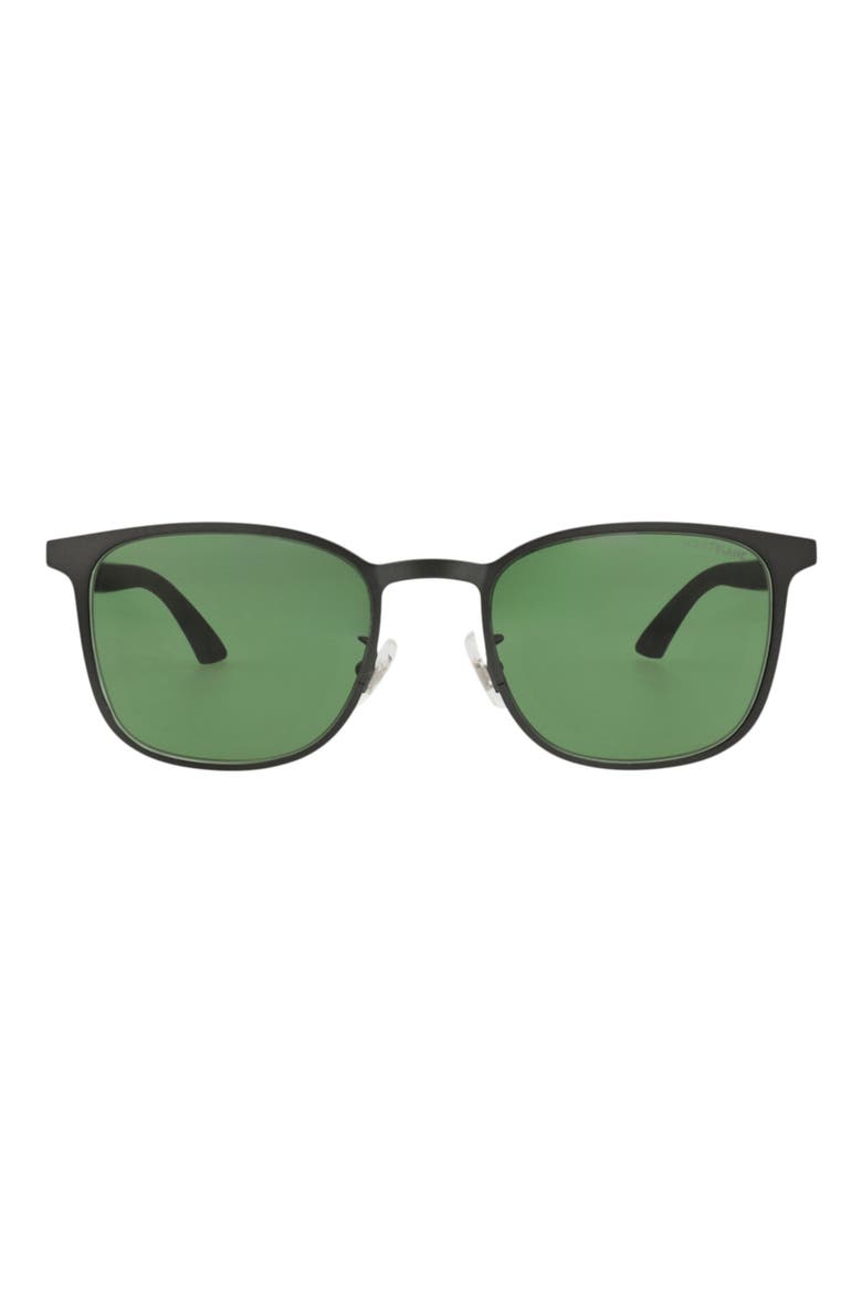 54mm Round Sunglasses, Main, color, RUTHENIUM GREEN