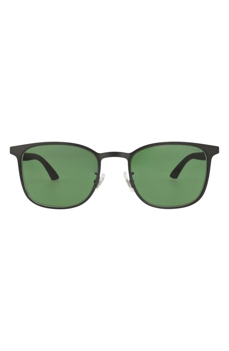 Montblanc 54mm Round Sunglasses, Main, color, Ruthenium Green