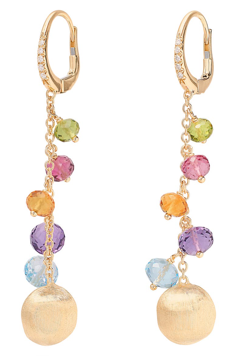 Africa Lever Back Drop Earrings, Main, color, 18K YELLOW GOLD