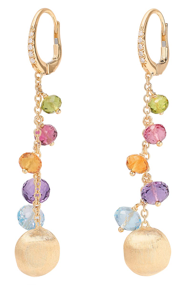Marco Bicego Africa Lever Back Drop Earrings, Main, color, 18K Yellow Gold