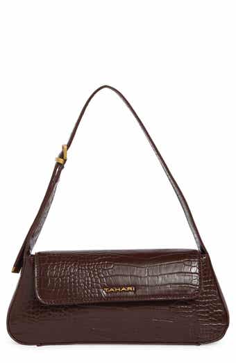 Frankie Croc Embossed Faux Leather Flap Shoulder Bag