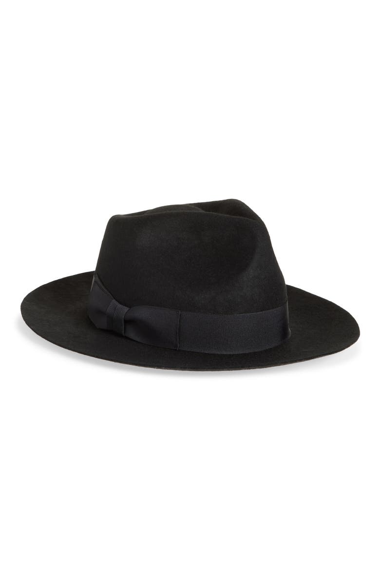 Maison Wool Felt Fedora, Main, color, BLACK