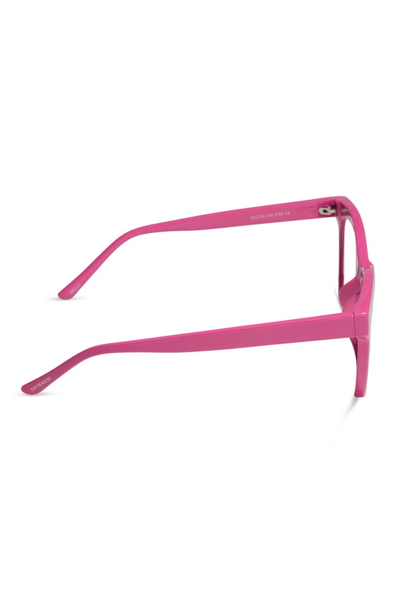Willa 52mm Square Blue Light Blocking Glasses, Alternate, color, BUBBLEGUM PINK
