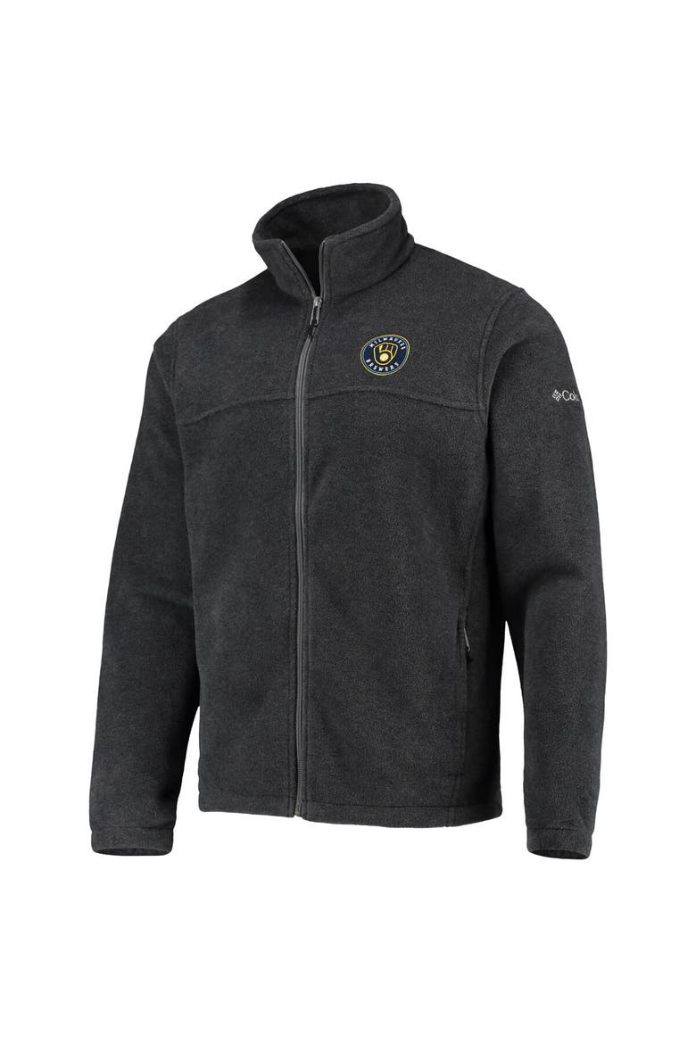 Men's Columbia Charcoal Milwaukee Brewers Full-Zip Flanker Jacket, Alternate, color, Charcoal
