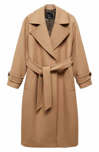 Belted Wool Blend Coat