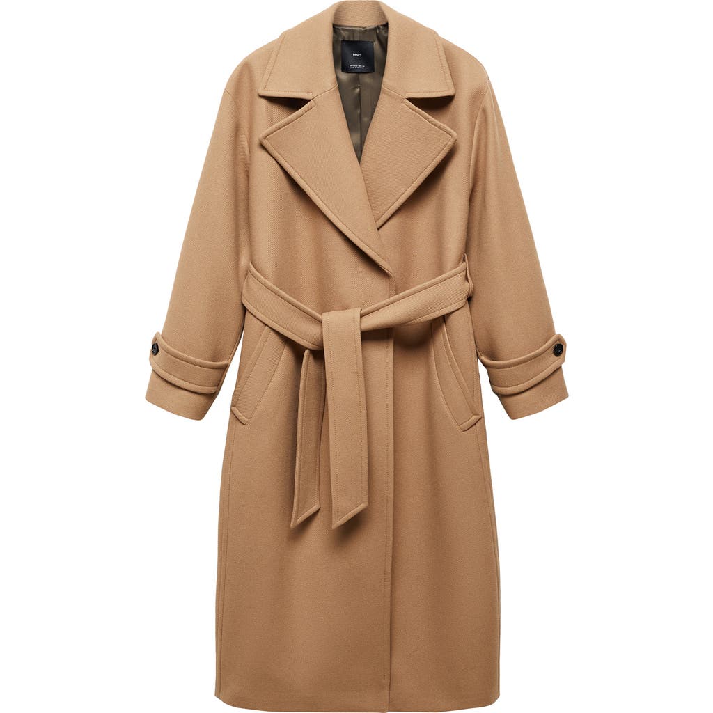 Mango Belted Wool Blend Coat
