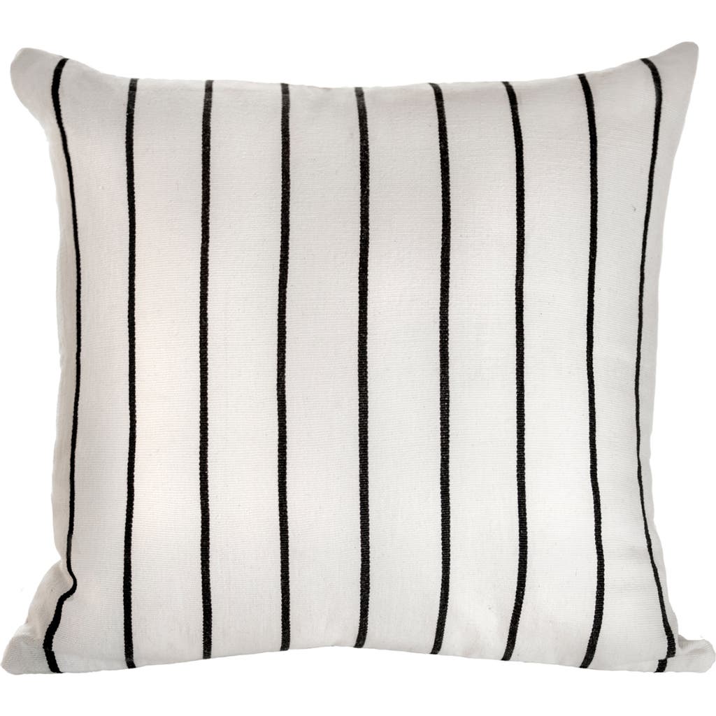 Archive New York Santiago Atitlan I Striped Handwoven Cotton Square Throw Pillow In White