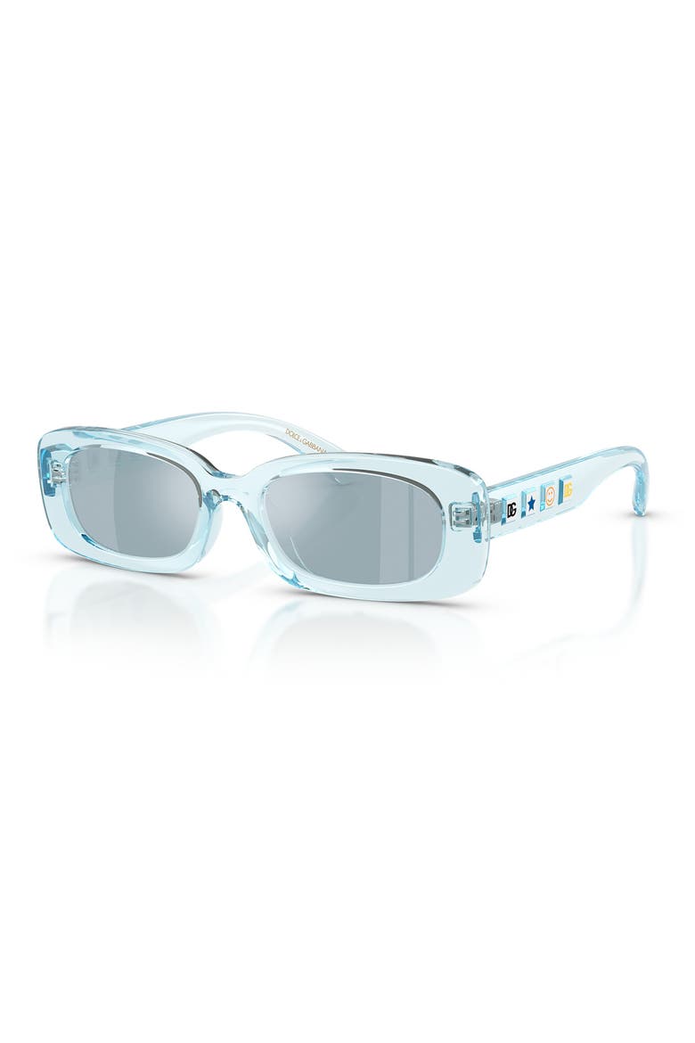 Kids' 46mm Rectangular Sunglasses, Alternate, color, AZURE / BLUE MIRROR WHITE