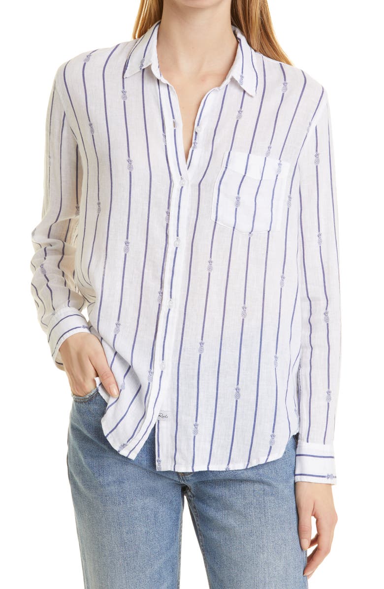 Rails Women's Charli Stripe Linen Blend Blouse, Main, color,