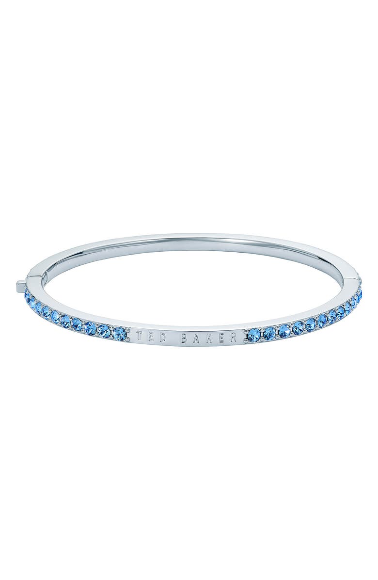 Ted Baker Claudia Narrow Crystal Hinge Bracelet, Alternate, color, Metallic Silver/ Blue