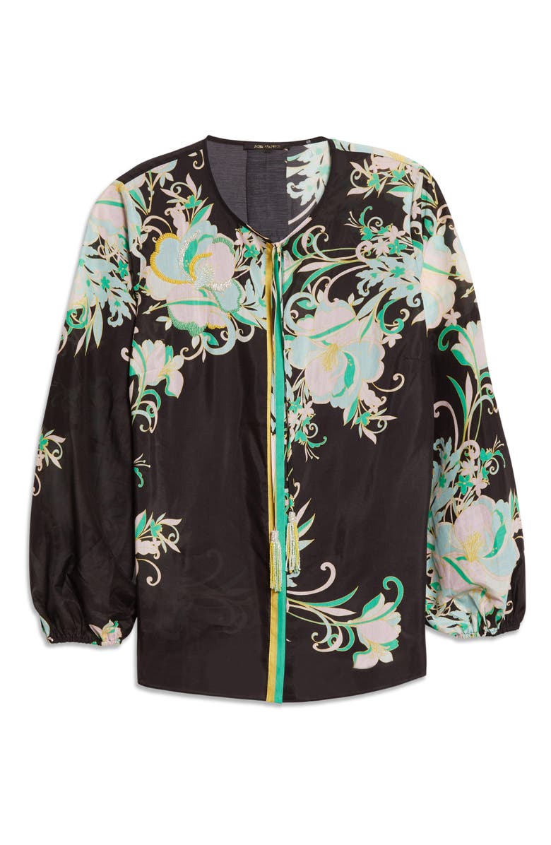 KOBI HALPERIN Christine Floral Tie Neck Cotton & Silk Blouse, Alternate, color, 