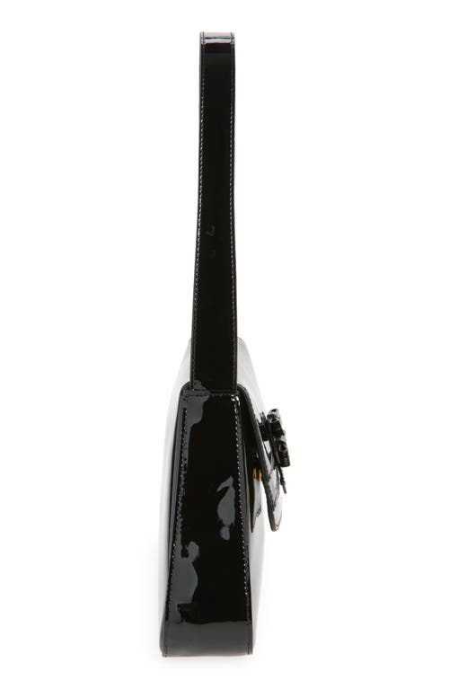 Reformation Noreen Patent Leather Shoulder Bag In Black Patent