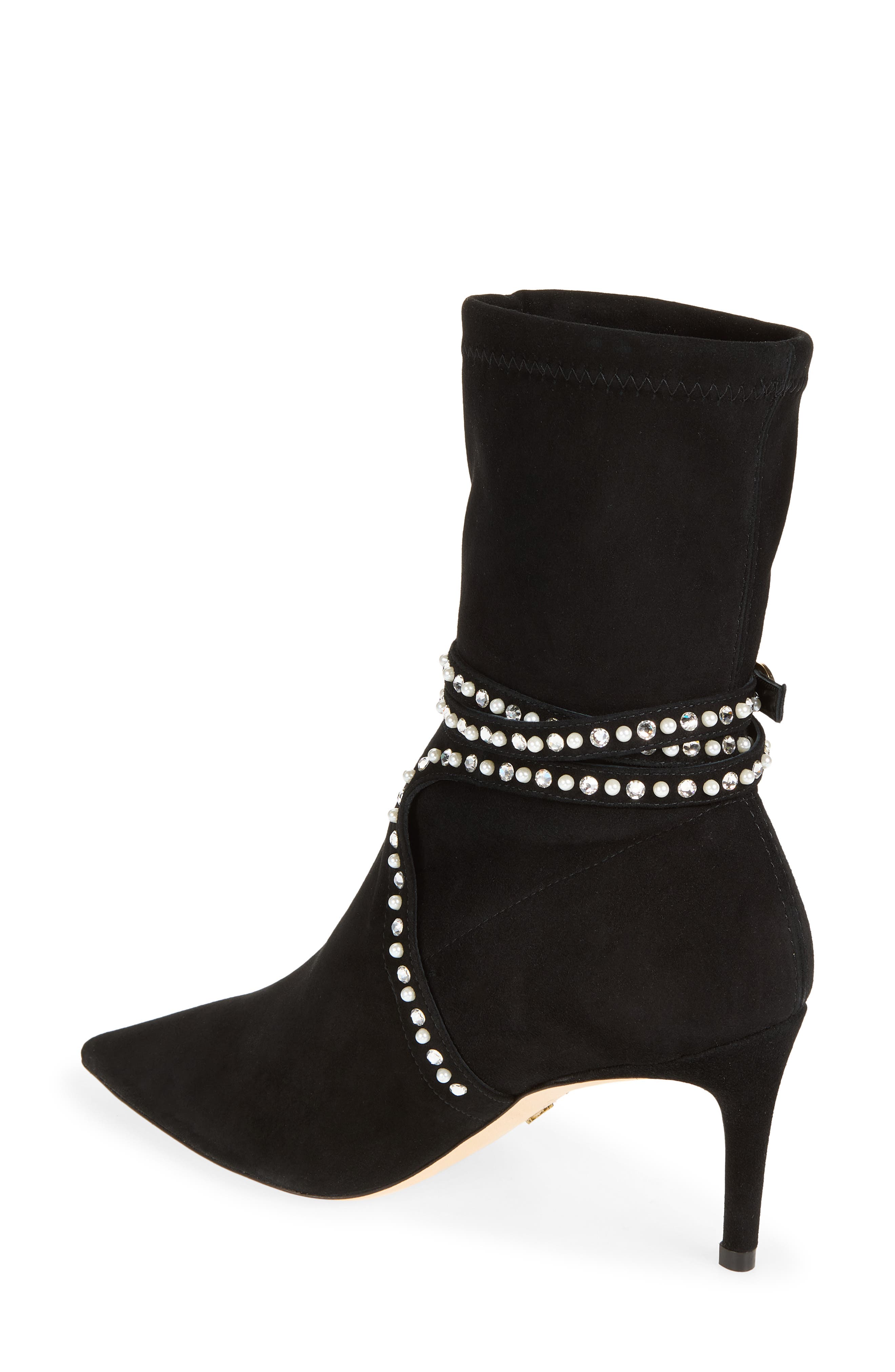Shine 75 Pointed Toe Bootie, Alternate, color, BLACK