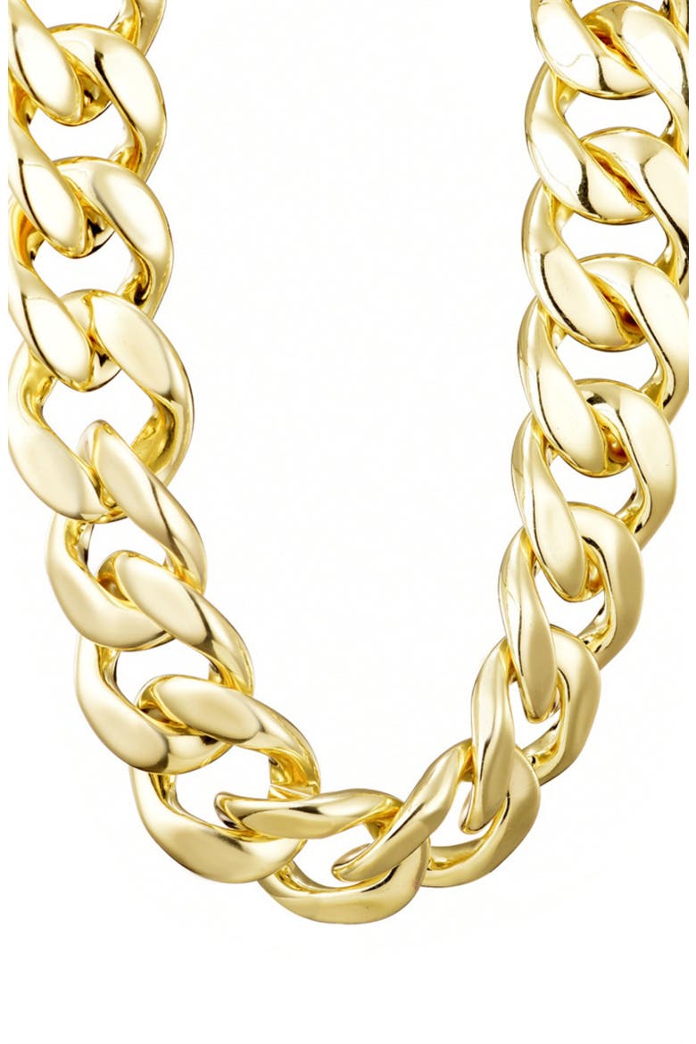 Chunky Curb Chain Collar Necklace, Alternate, color, GOLD