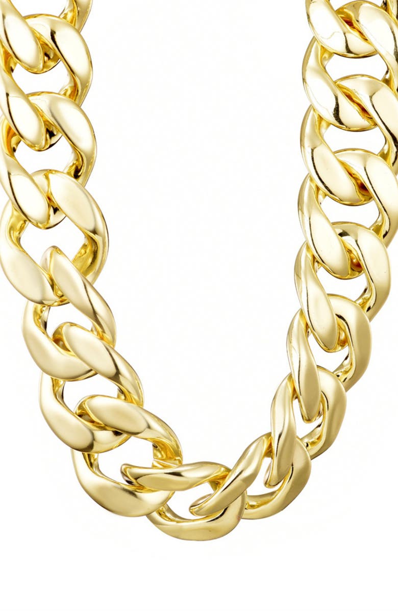 Adornia Chunky Curb Chain Collar Necklace, Alternate, color, Gold