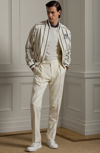 Luxury Forsythe Stripe Cotton & Cashmere Bomber Jacket