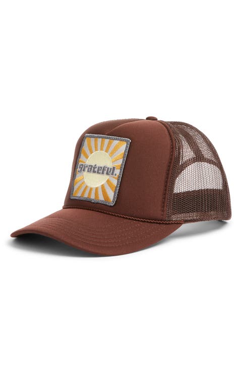 Grateful Tan Patch Trucker Hat