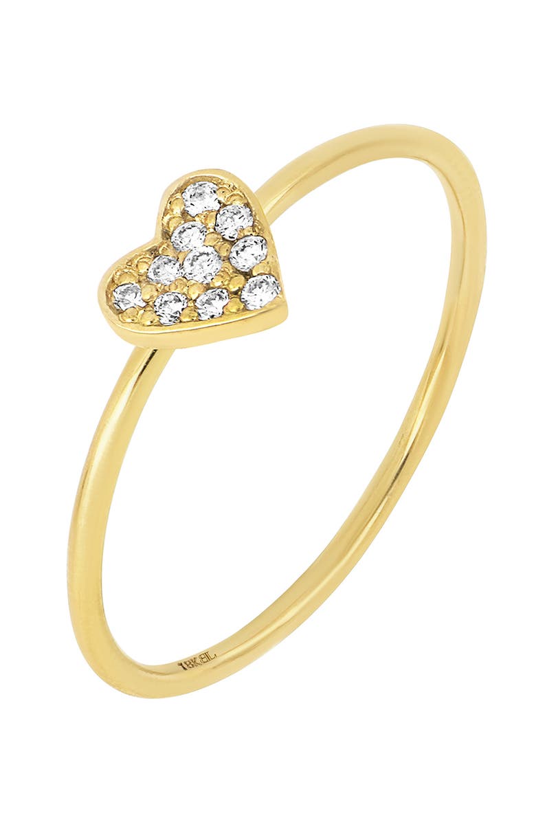 Bony Levy 18K Gold Heart Diamond Pave Ring - 0.04 ctw, Main, color,