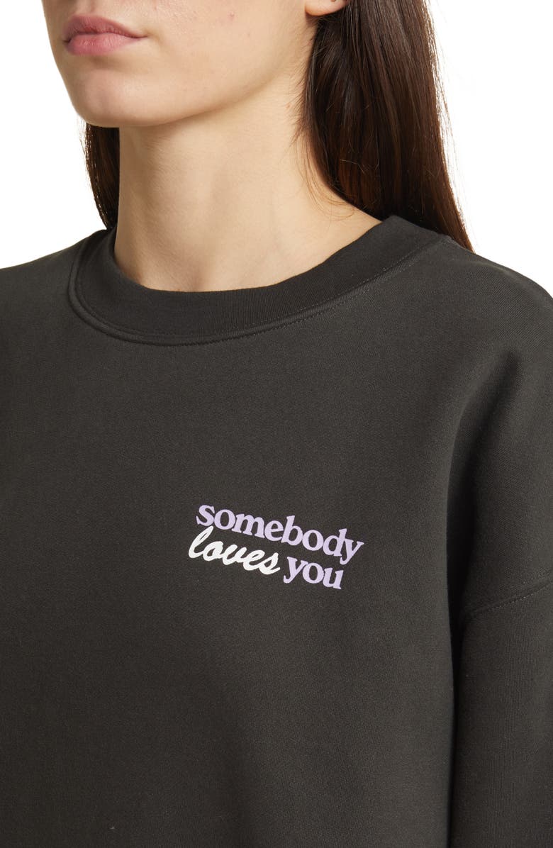 THE MAYFAIR GROUP Somebody Loves You Oversize Fleece Sweatshirt, Alternate, color,