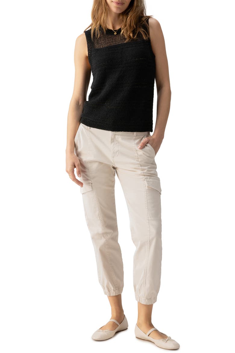 Waves of Summer Sleeveless Sweater, Alternate, color, BLACK
