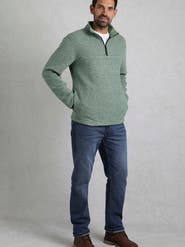 Weird Fish Laramie 1/4 Zip Snow Marl Fleece